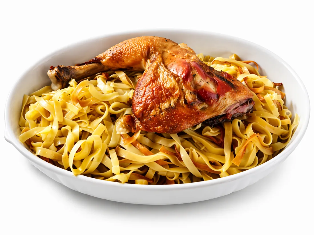 Jufka — homemade pasta with chicken