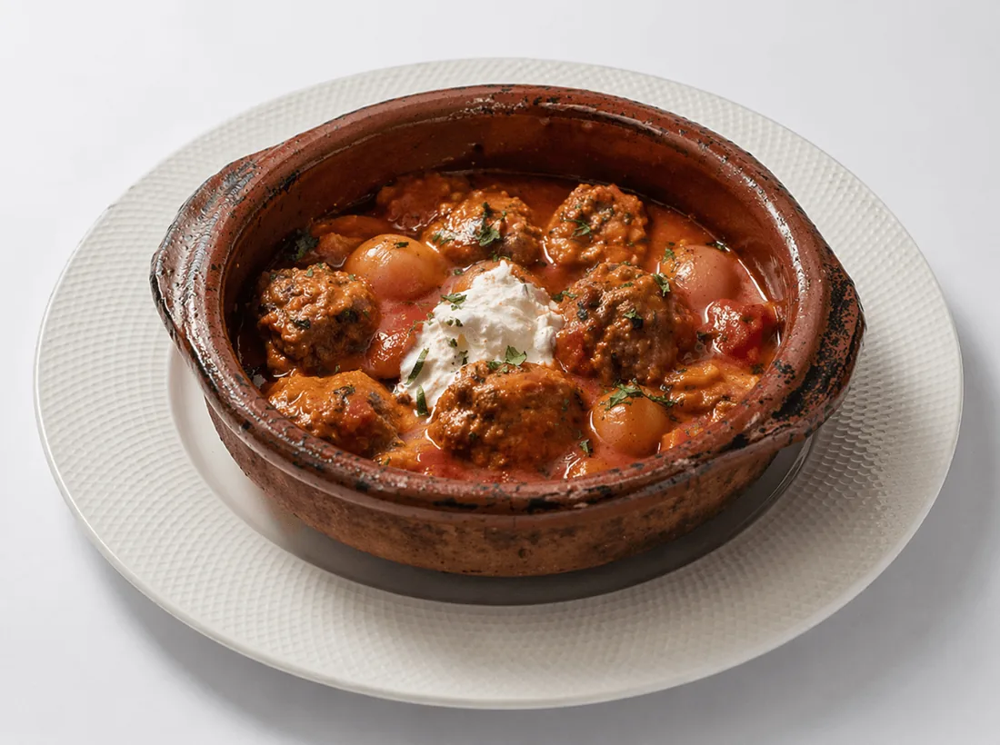 Qofte — Albanian meatballs in tomato sauce